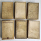 LOT OF 6 ANTIQUE 1890s VELLUM BOUND BOOKS 19th CENTURY decorative