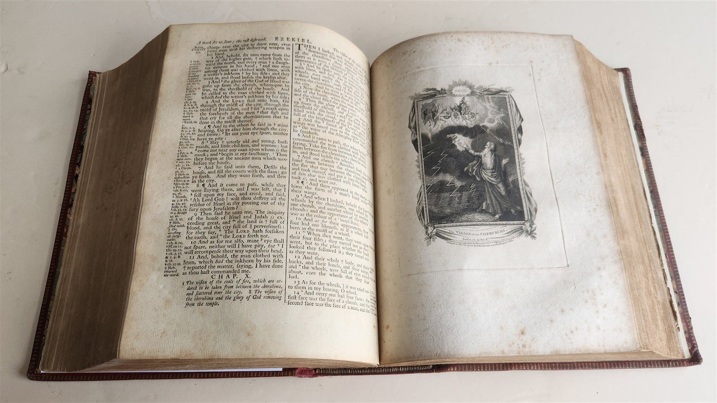 1786 BIBLE in ENGLISH antique ILLUSTRATED FOLIO OLD & NEW TESTAMENT