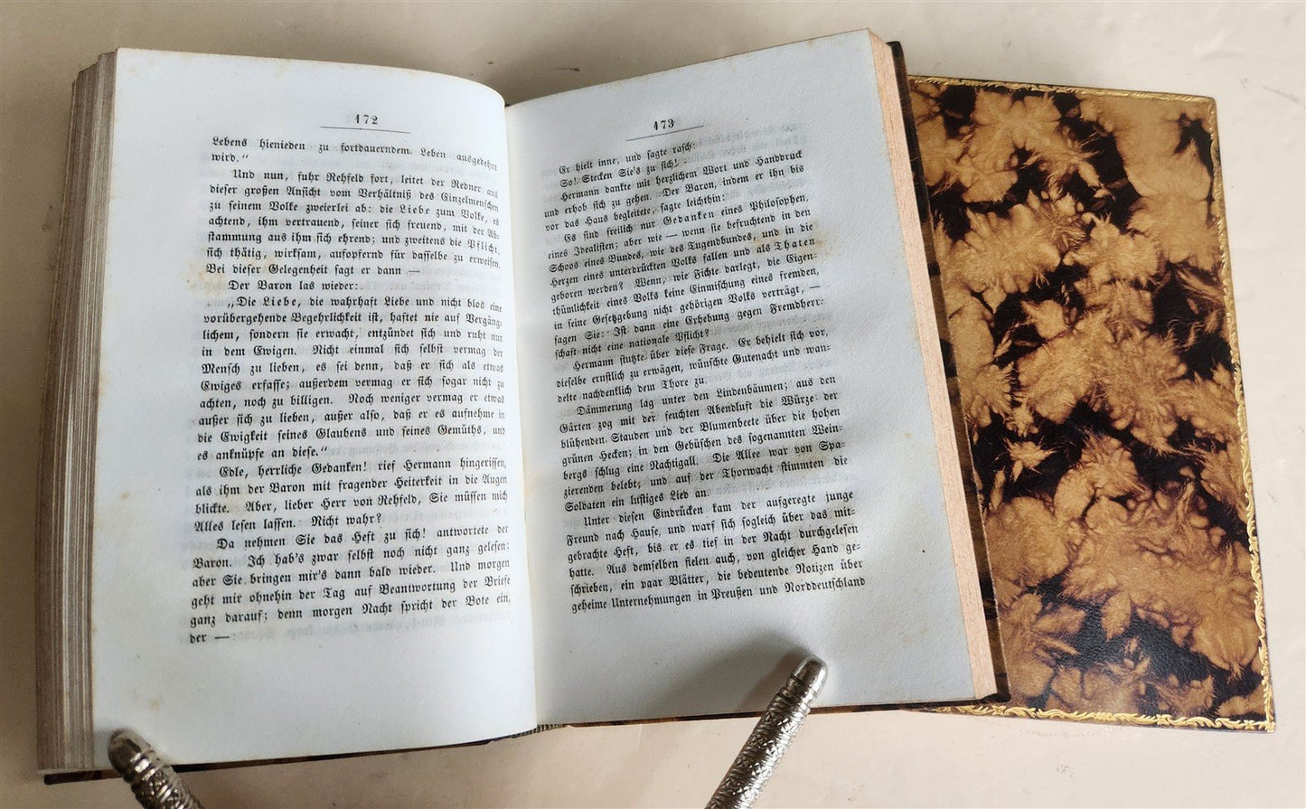 1855 WORKS by Heinrich Koenig antique 2 VOLUMES w/ DECORATIVE BINDINGS in German
