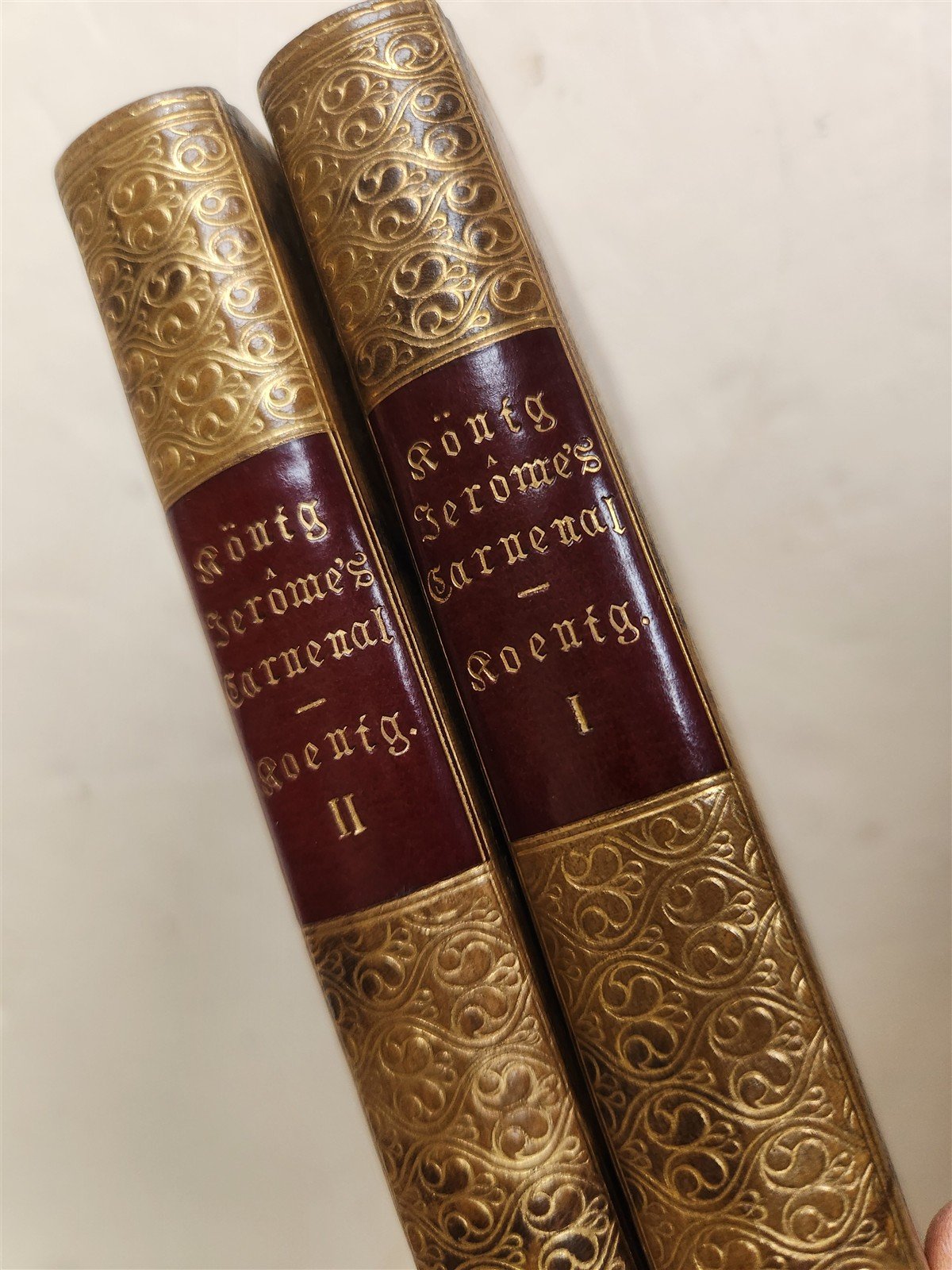 1855 WORKS by Heinrich Koenig antique 2 VOLUMES w/ DECORATIVE BINDINGS in German
