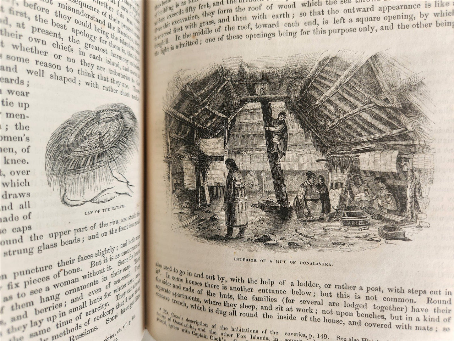 1842 VOYAGES of CAPTAIN COOK ILLUSTRATED 2 VOLUMES antique in ENGLISH