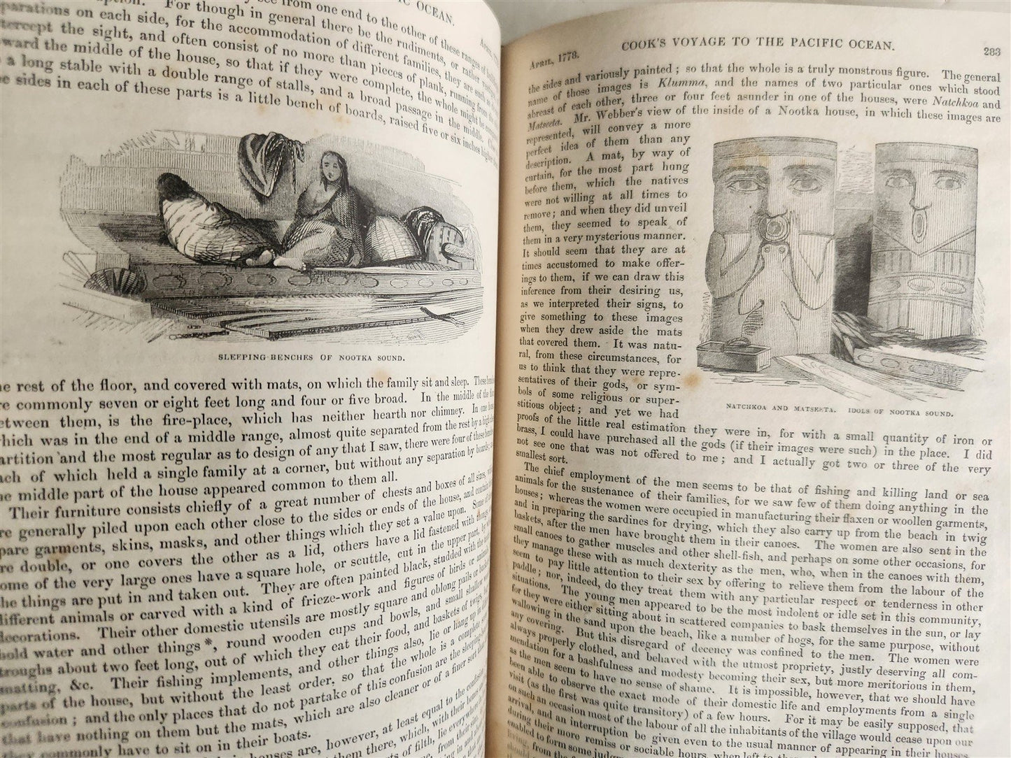 1842 VOYAGES of CAPTAIN COOK ILLUSTRATED 2 VOLUMES antique in ENGLISH