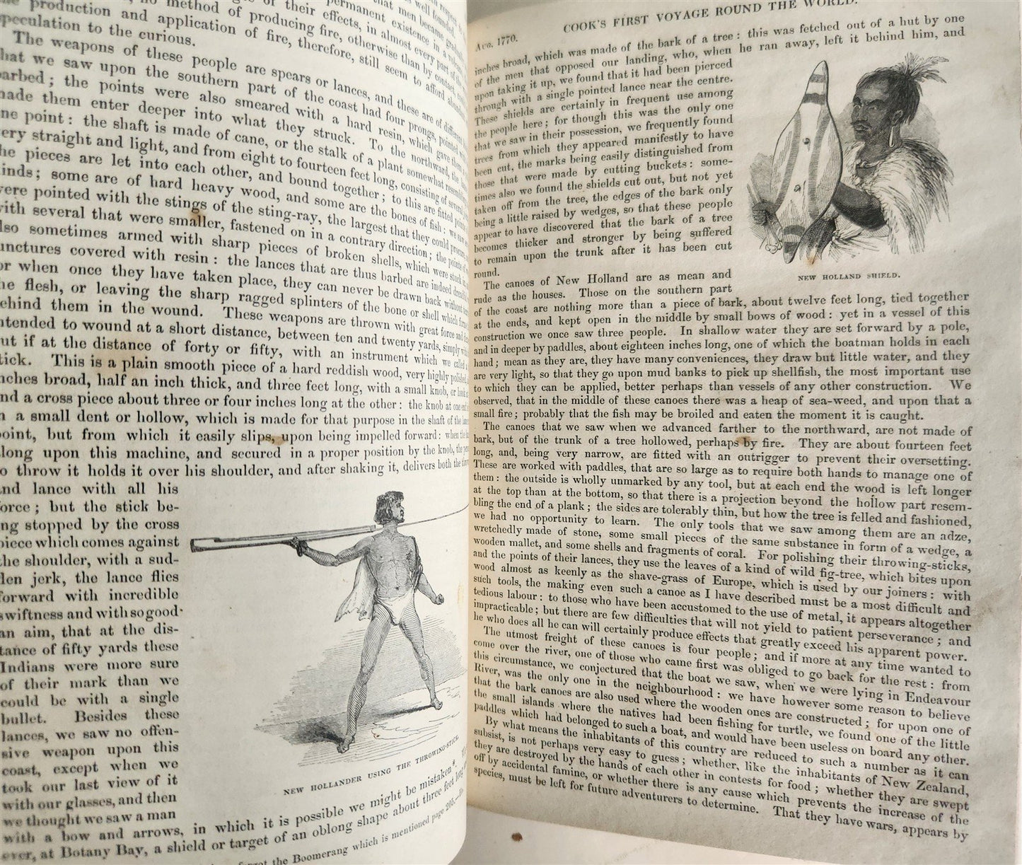 1842 VOYAGES of CAPTAIN COOK ILLUSTRATED 2 VOLUMES antique in ENGLISH