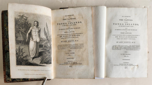 1817 Account of Natives of TONGA ISLANDS 2 VOLS antique Vocabulary of Language