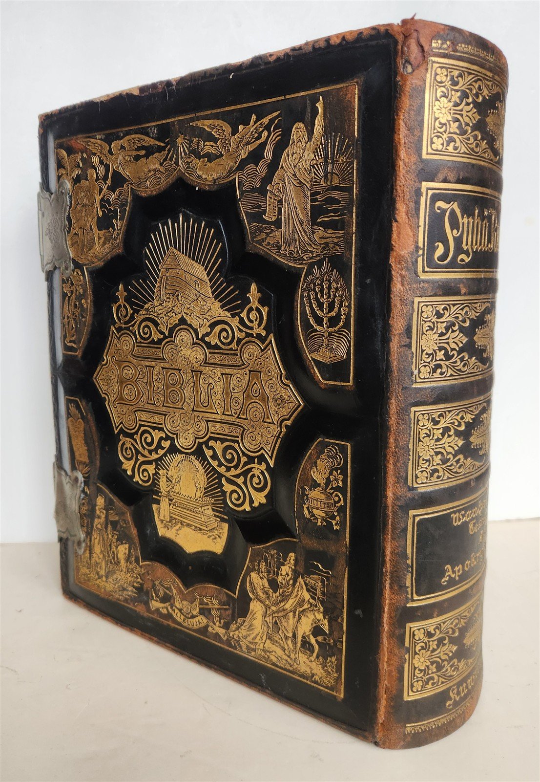 1890 BIBLE in FINNISH ANTIQUE VICTORIAN MASSIVE FOLIO GUSTAVE DORE ILLUSTRATED