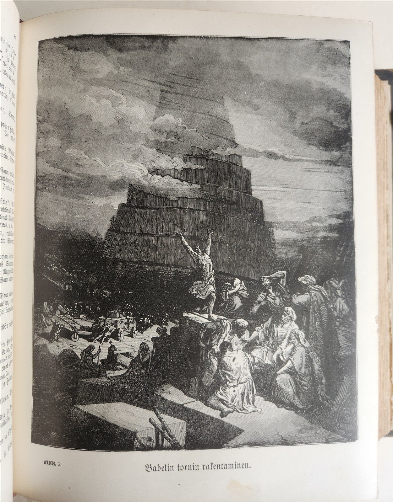 1890 BIBLE in FINNISH ANTIQUE VICTORIAN MASSIVE FOLIO GUSTAVE DORE ILLUSTRATED