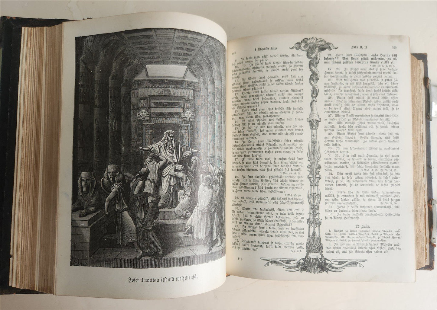 1890 BIBLE in FINNISH ANTIQUE VICTORIAN MASSIVE FOLIO GUSTAVE DORE ILLUSTRATED