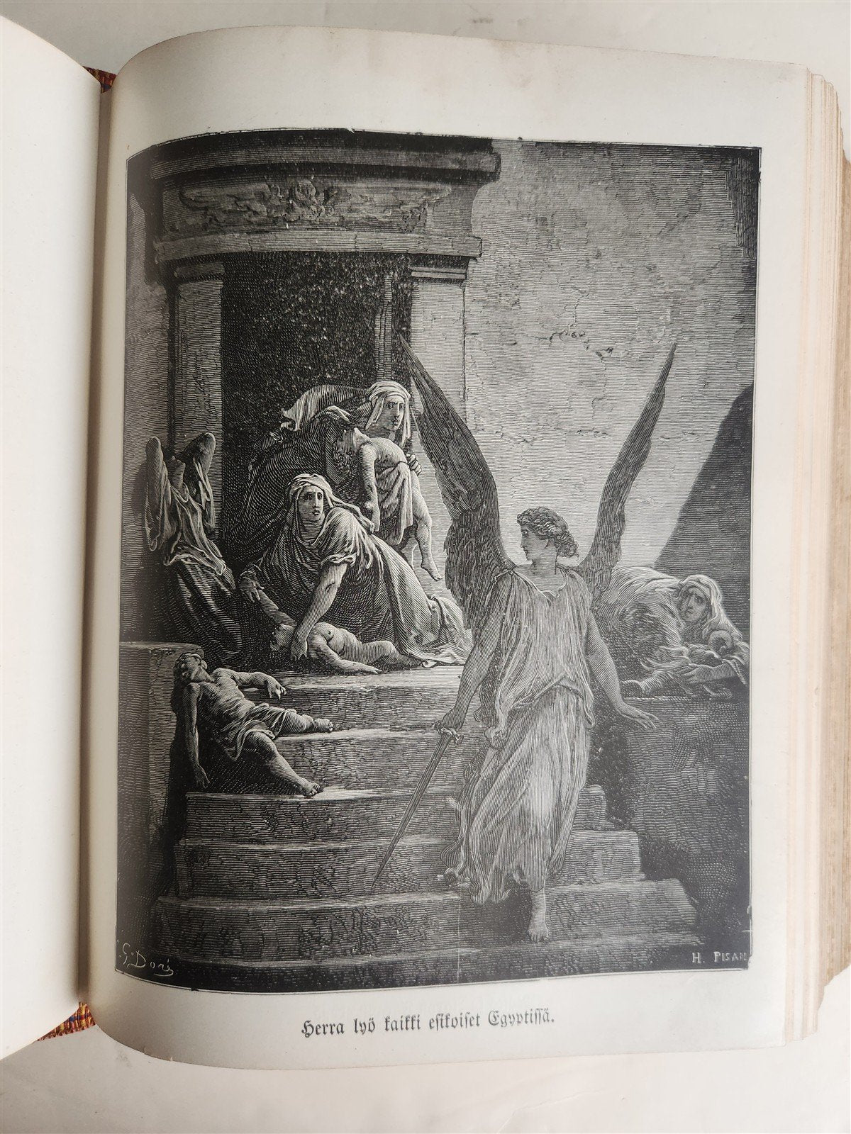 1890 BIBLE in FINNISH ANTIQUE VICTORIAN MASSIVE FOLIO GUSTAVE DORE ILLUSTRATED