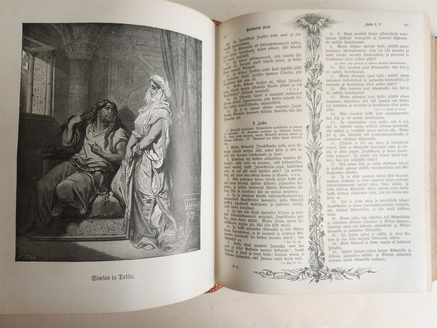 1890 BIBLE in FINNISH ANTIQUE VICTORIAN MASSIVE FOLIO GUSTAVE DORE ILLUSTRATED