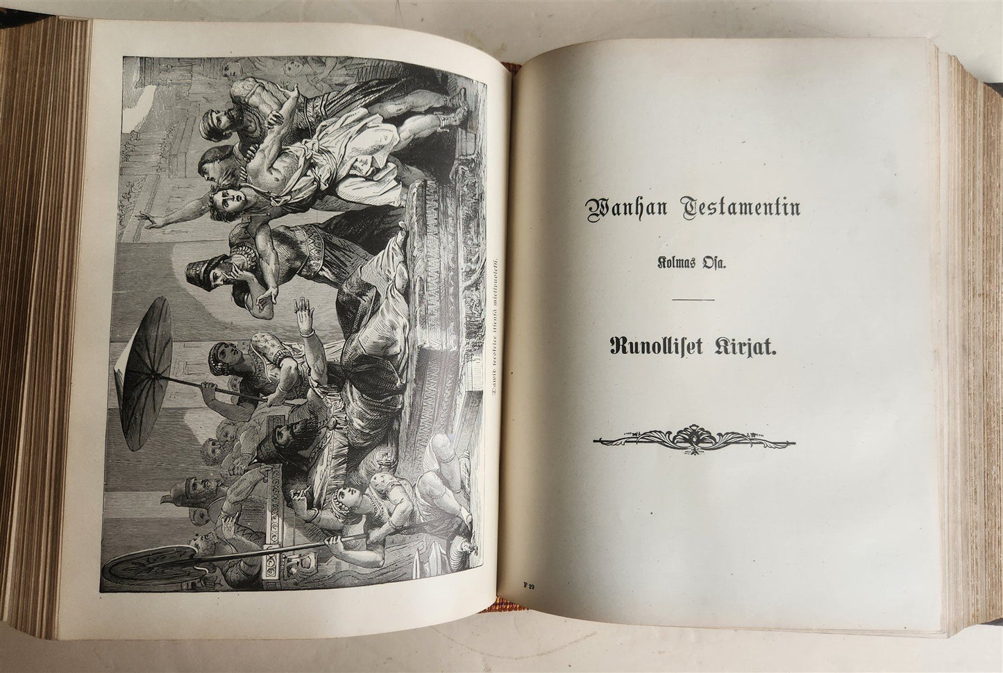 1890 BIBLE in FINNISH ANTIQUE VICTORIAN MASSIVE FOLIO GUSTAVE DORE ILLUSTRATED