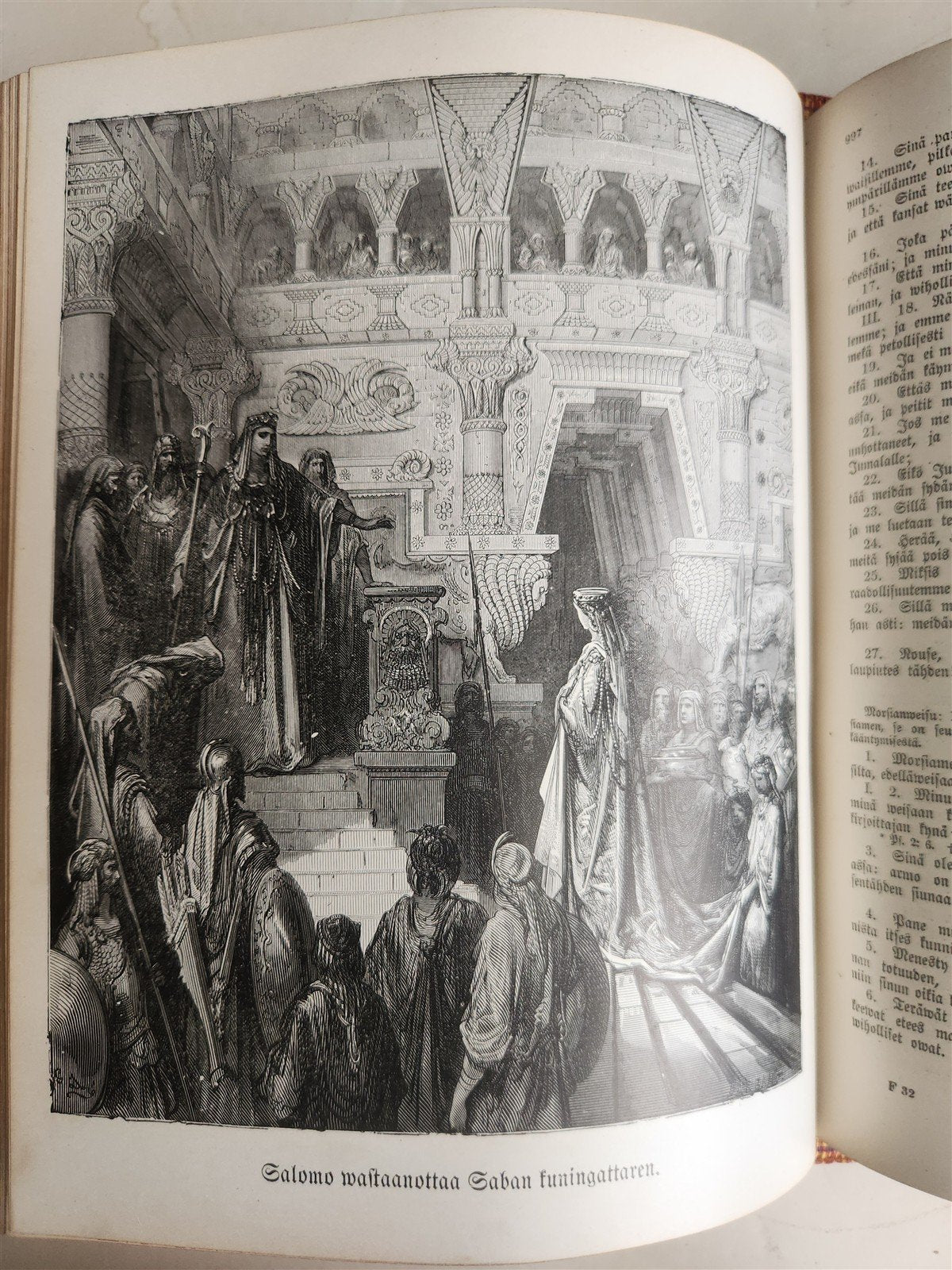 1890 BIBLE in FINNISH ANTIQUE VICTORIAN MASSIVE FOLIO GUSTAVE DORE ILLUSTRATED