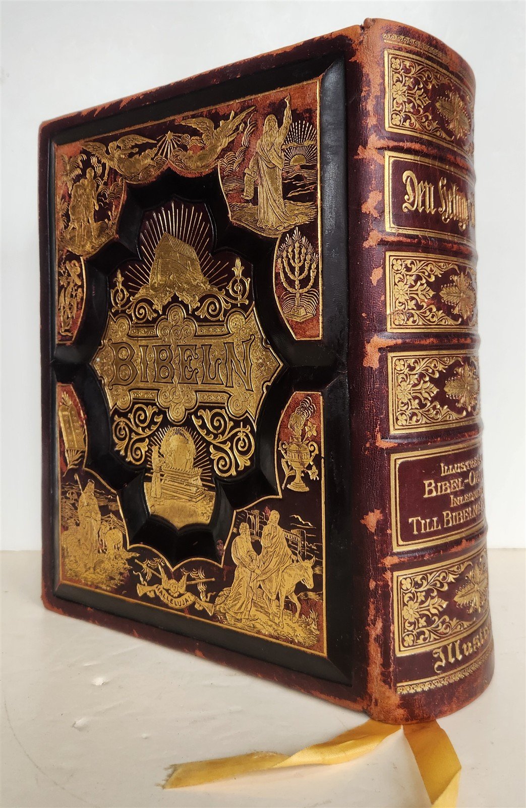 1890 BIBLE in SWEDISH ANTIQUE VICTORIAN MASSIVE FOLIO GUSTAVE DORE ILLUSTRATED