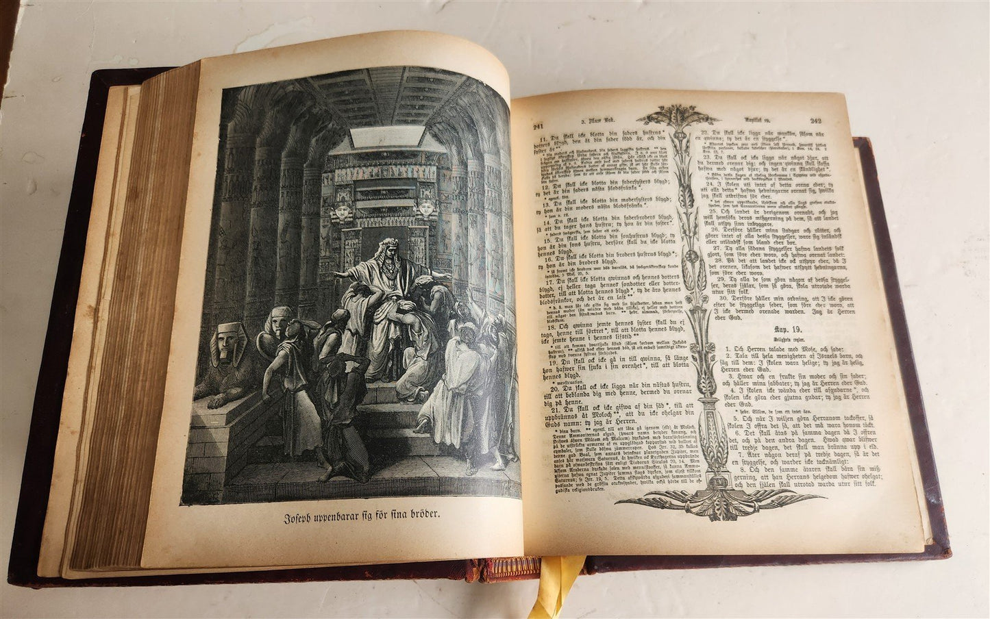 1890 BIBLE in SWEDISH ANTIQUE VICTORIAN MASSIVE FOLIO GUSTAVE DORE ILLUSTRATED