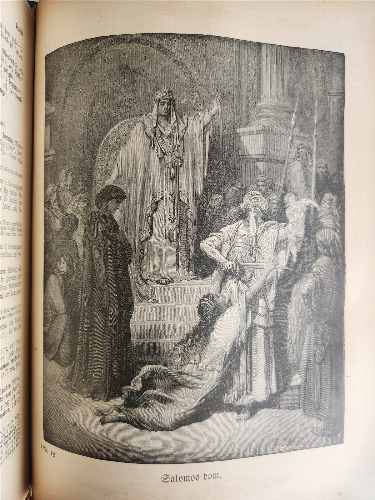 1890 BIBLE in SWEDISH ANTIQUE VICTORIAN MASSIVE FOLIO GUSTAVE DORE ILLUSTRATED