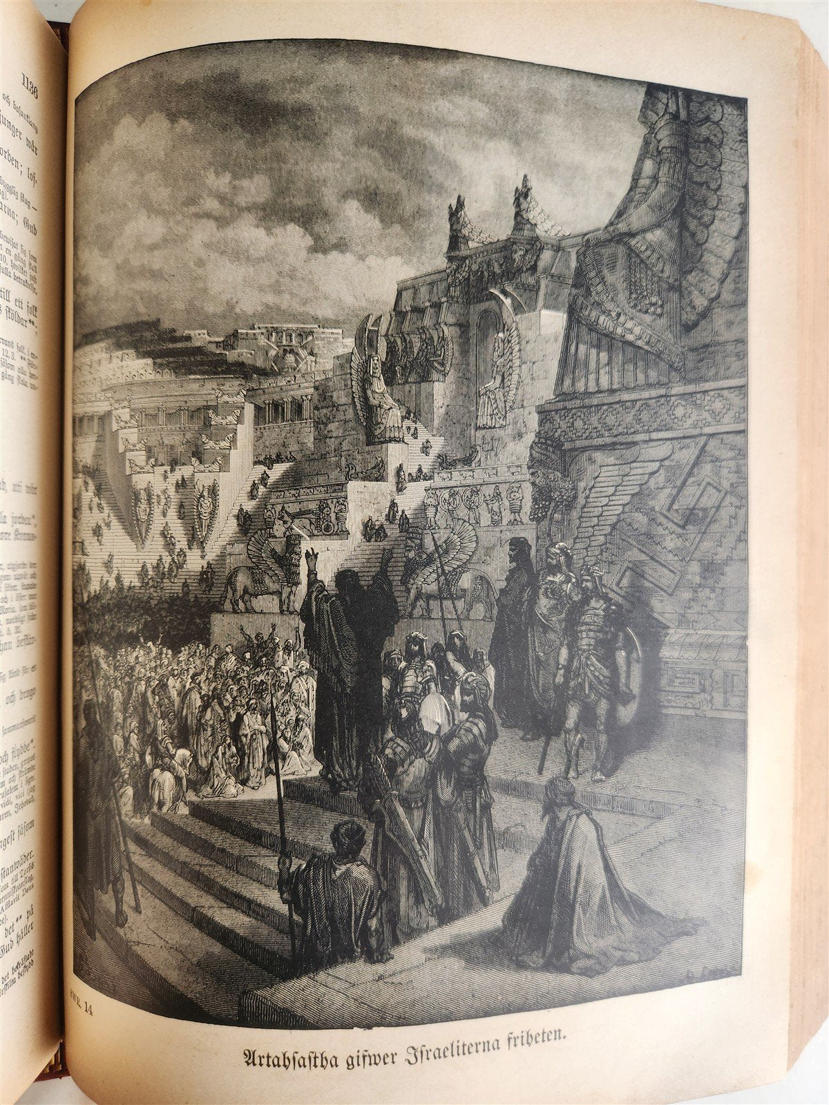 1890 BIBLE in SWEDISH ANTIQUE VICTORIAN MASSIVE FOLIO GUSTAVE DORE ILLUSTRATED