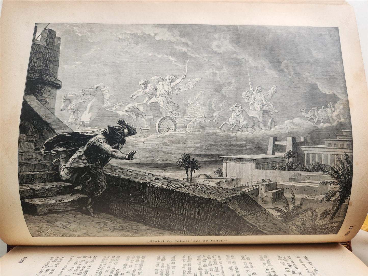 1890 BIBLE in SWEDISH ANTIQUE VICTORIAN MASSIVE FOLIO GUSTAVE DORE ILLUSTRATED