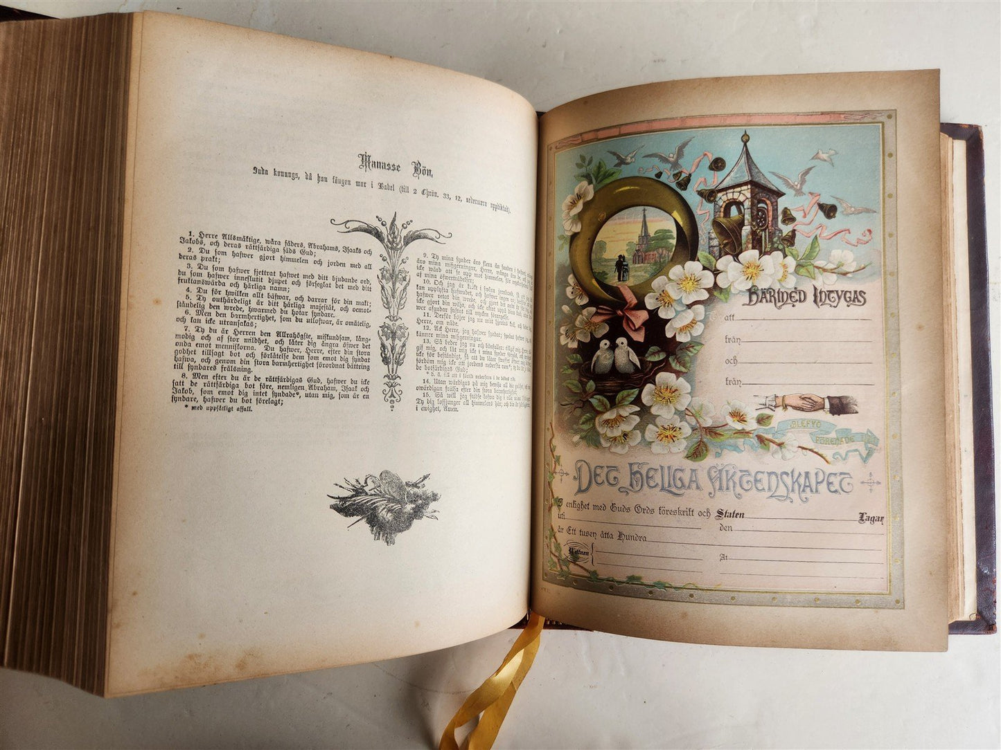 1890 BIBLE in SWEDISH ANTIQUE VICTORIAN MASSIVE FOLIO GUSTAVE DORE ILLUSTRATED