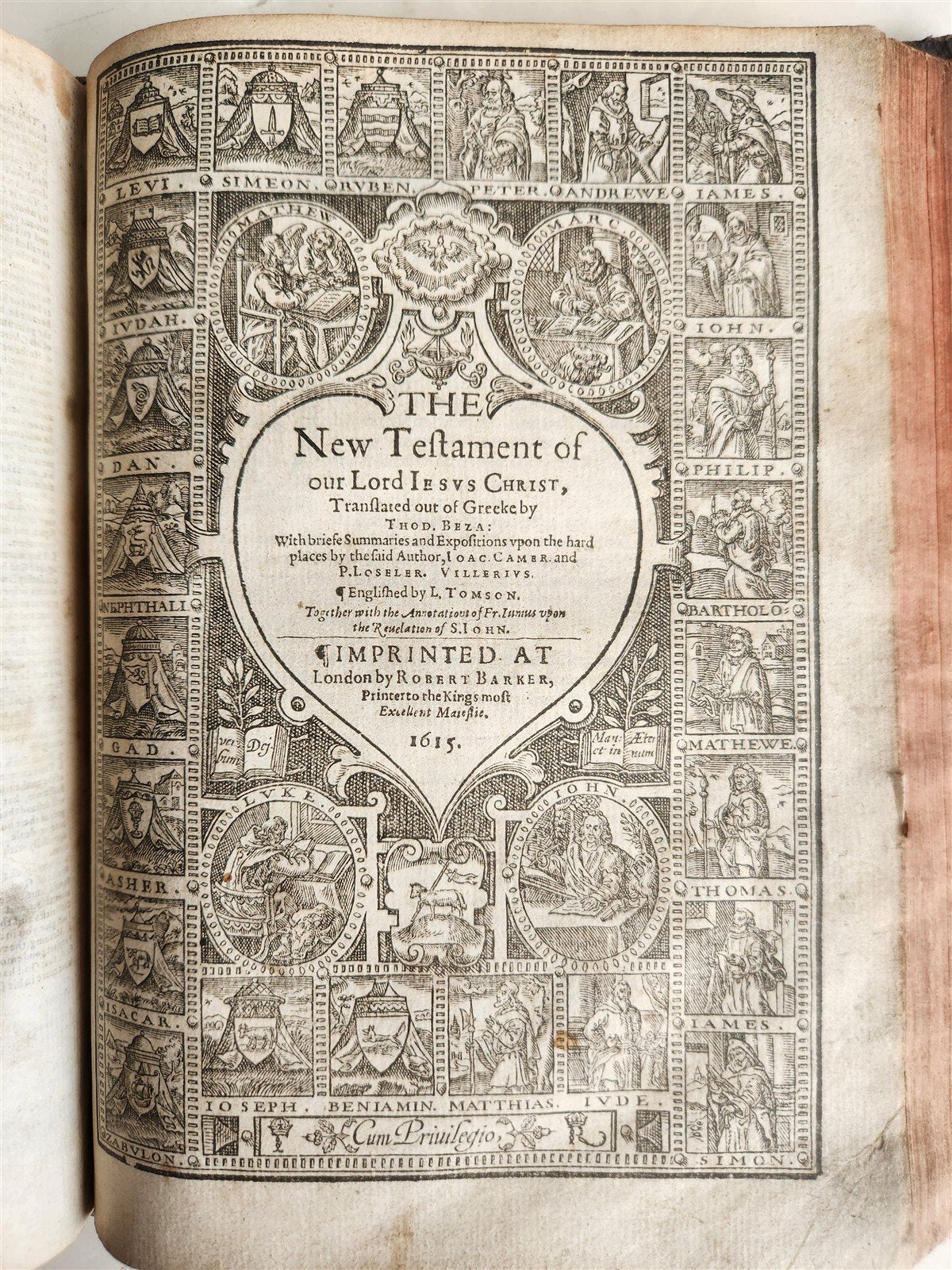 1615 BIBLE in ENGLISH by ROBERT BARKER antique ILLUSTRATED