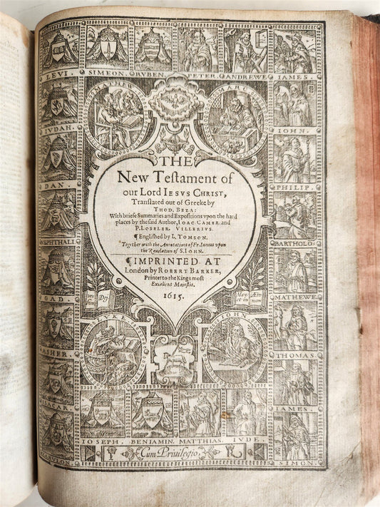 1615 BIBLE in ENGLISH by ROBERT BARKER antique ILLUSTRATED