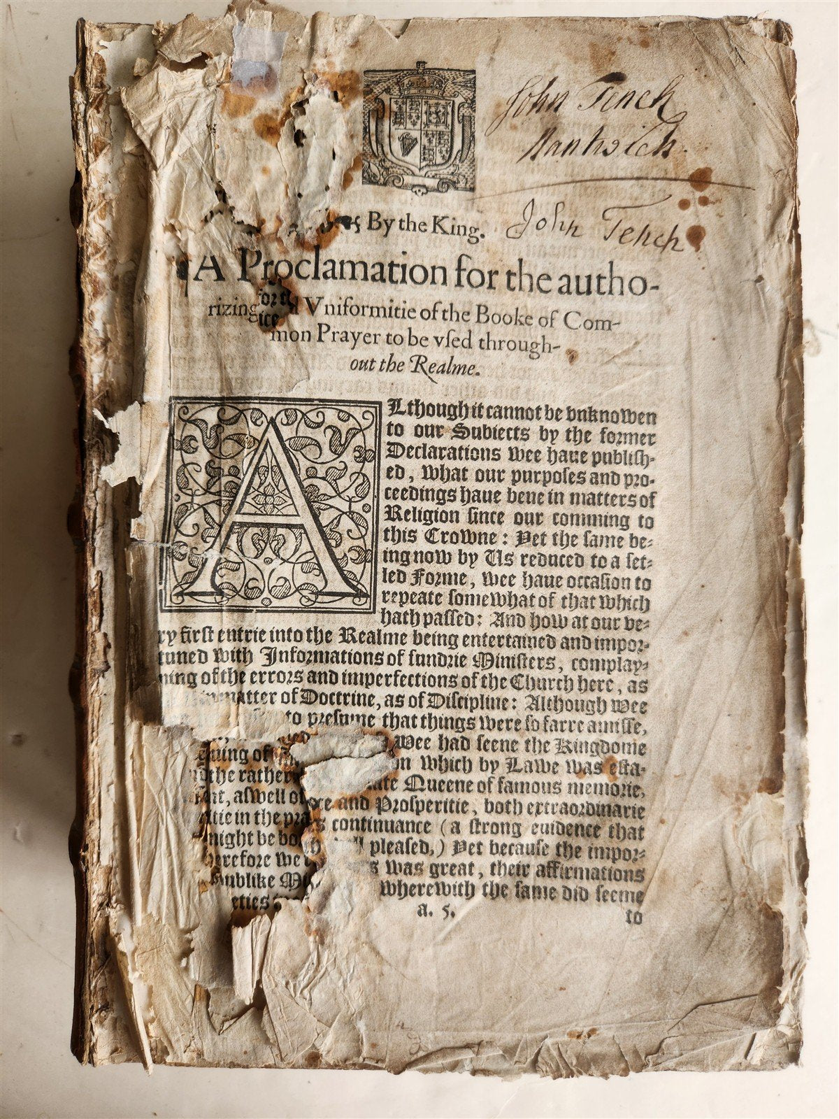1610 BIBLE in ENGLISH by ROBERT BARKER antique GENEVA VERSION