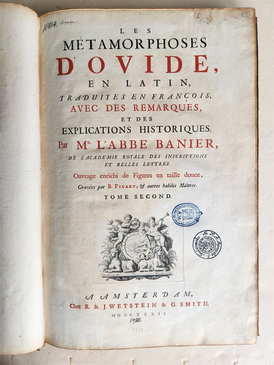 1732 OVID'S METAMORPHOSES ILLUSTRATED antique LARGE FOLIO