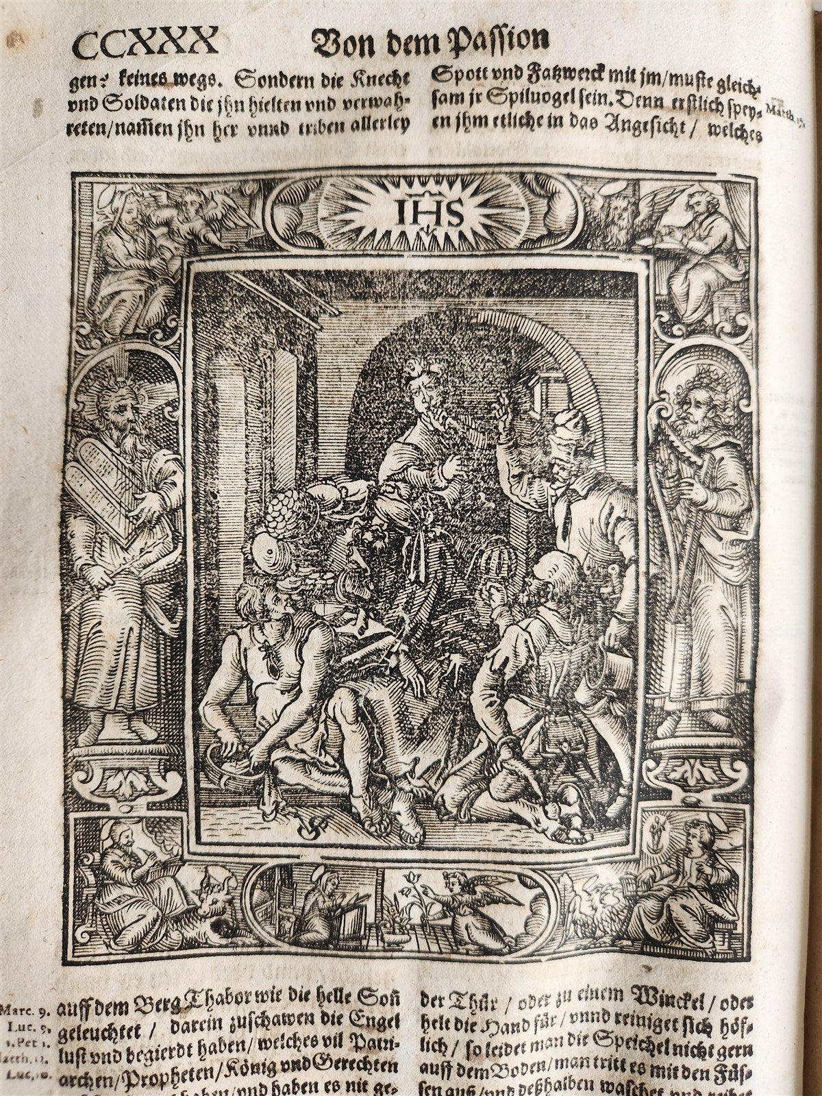 1607 GERMAN THEOLOGY ILLUSTRATED antique PIGSKIN BOUND FOLIO