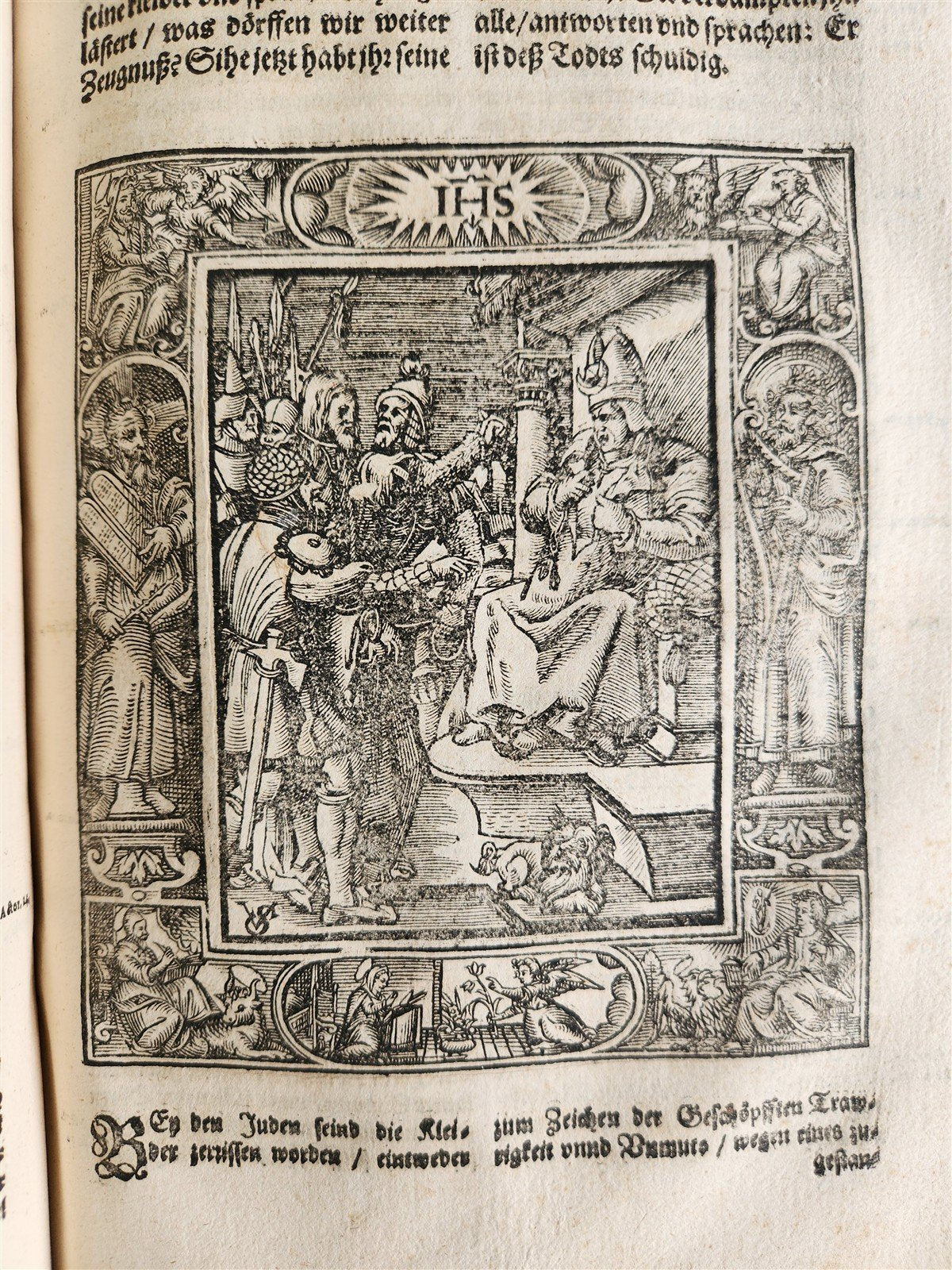 1607 GERMAN THEOLOGY ILLUSTRATED antique PIGSKIN BOUND FOLIO
