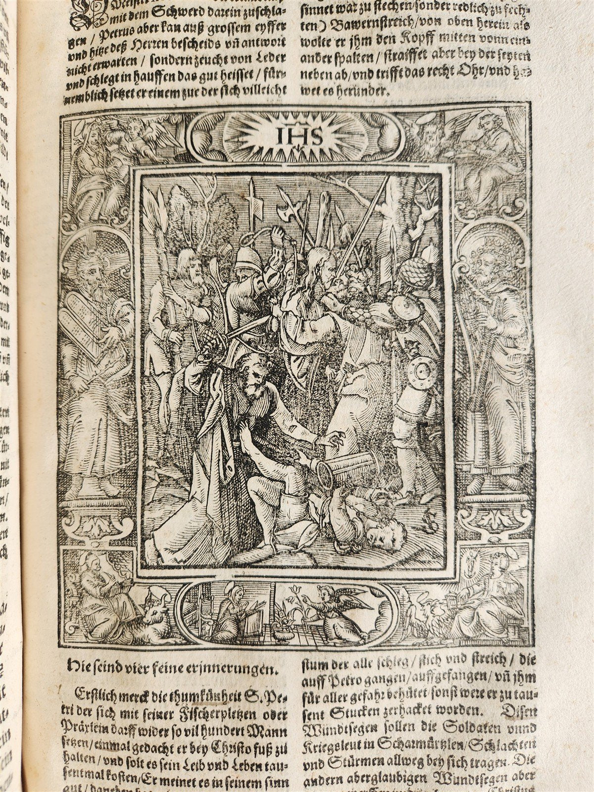 1607 GERMAN THEOLOGY ILLUSTRATED antique PIGSKIN BOUND FOLIO