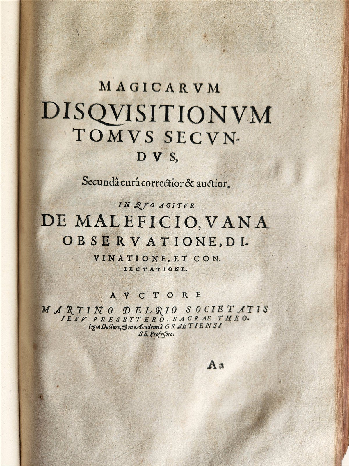 1603 Disquisitionum magicarum by Martin DEL RIO antique MAGIC TREATISE FOLIO