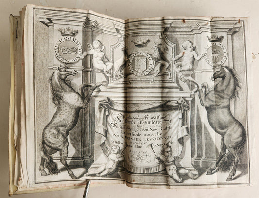 1700 HORSE BOOK FULLY ILLUSTRATED antique RIDING SCHOOL FOLIO