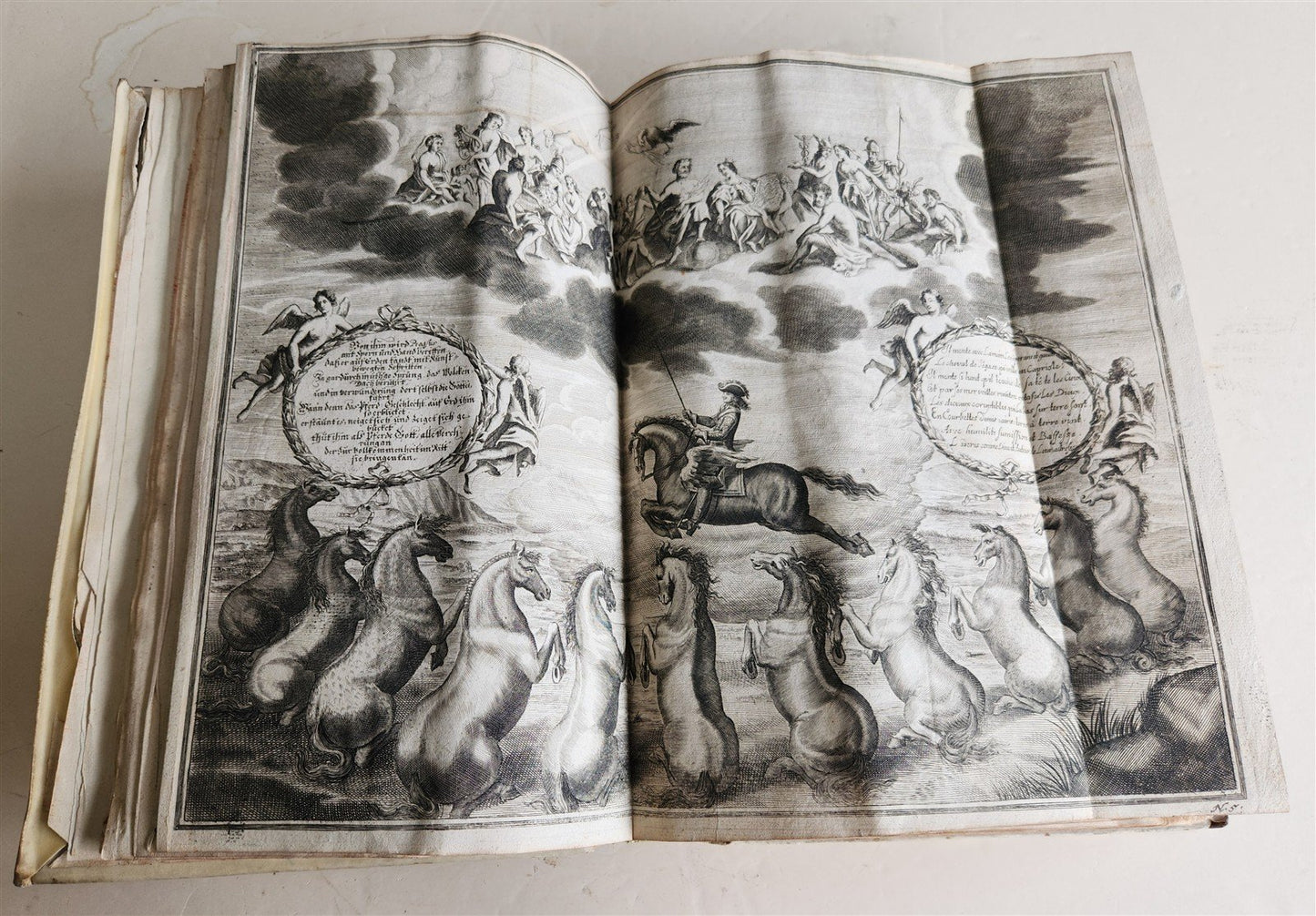 1700 HORSE BOOK FULLY ILLUSTRATED antique RIDING SCHOOL FOLIO