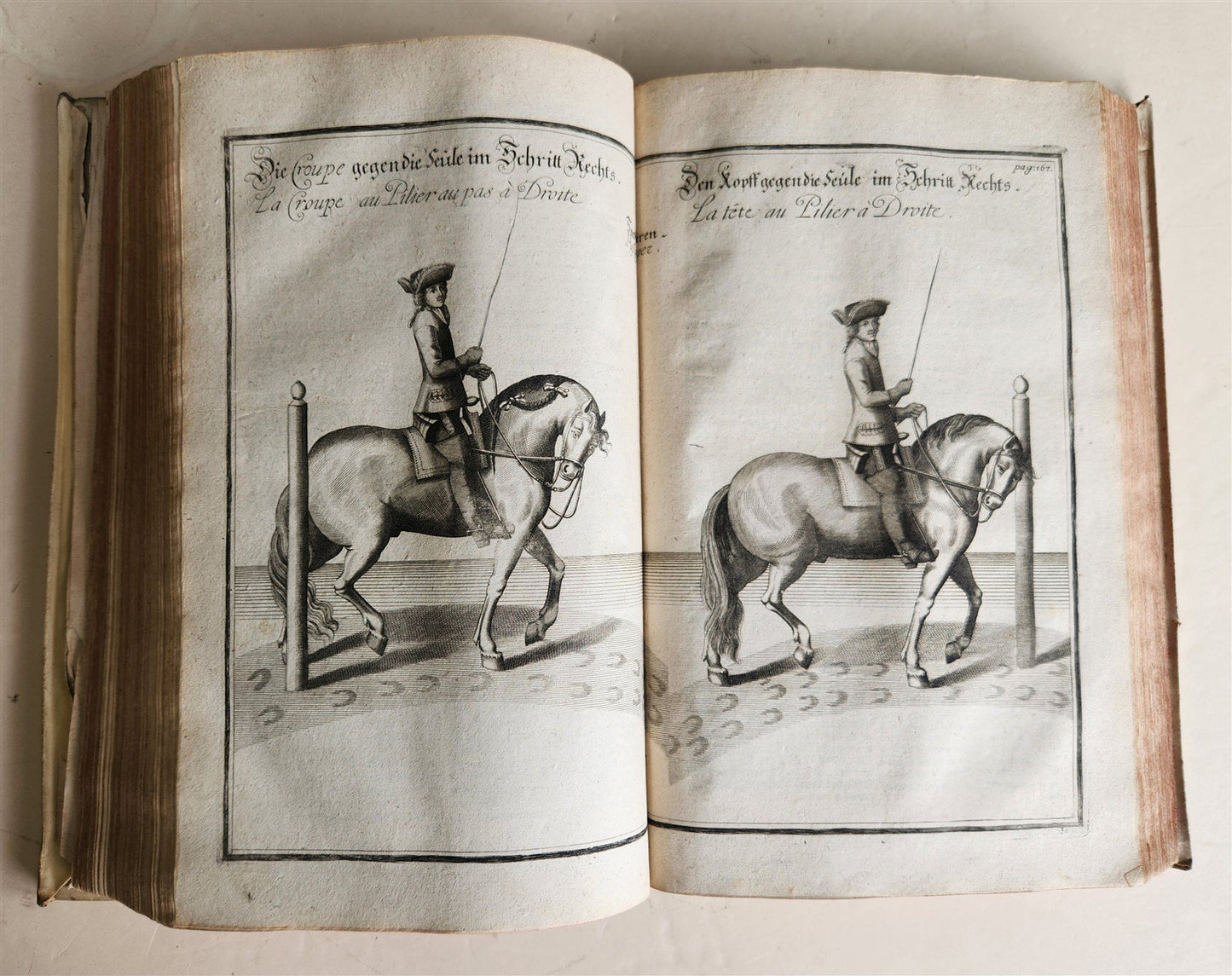 1700 HORSE BOOK FULLY ILLUSTRATED antique RIDING SCHOOL FOLIO