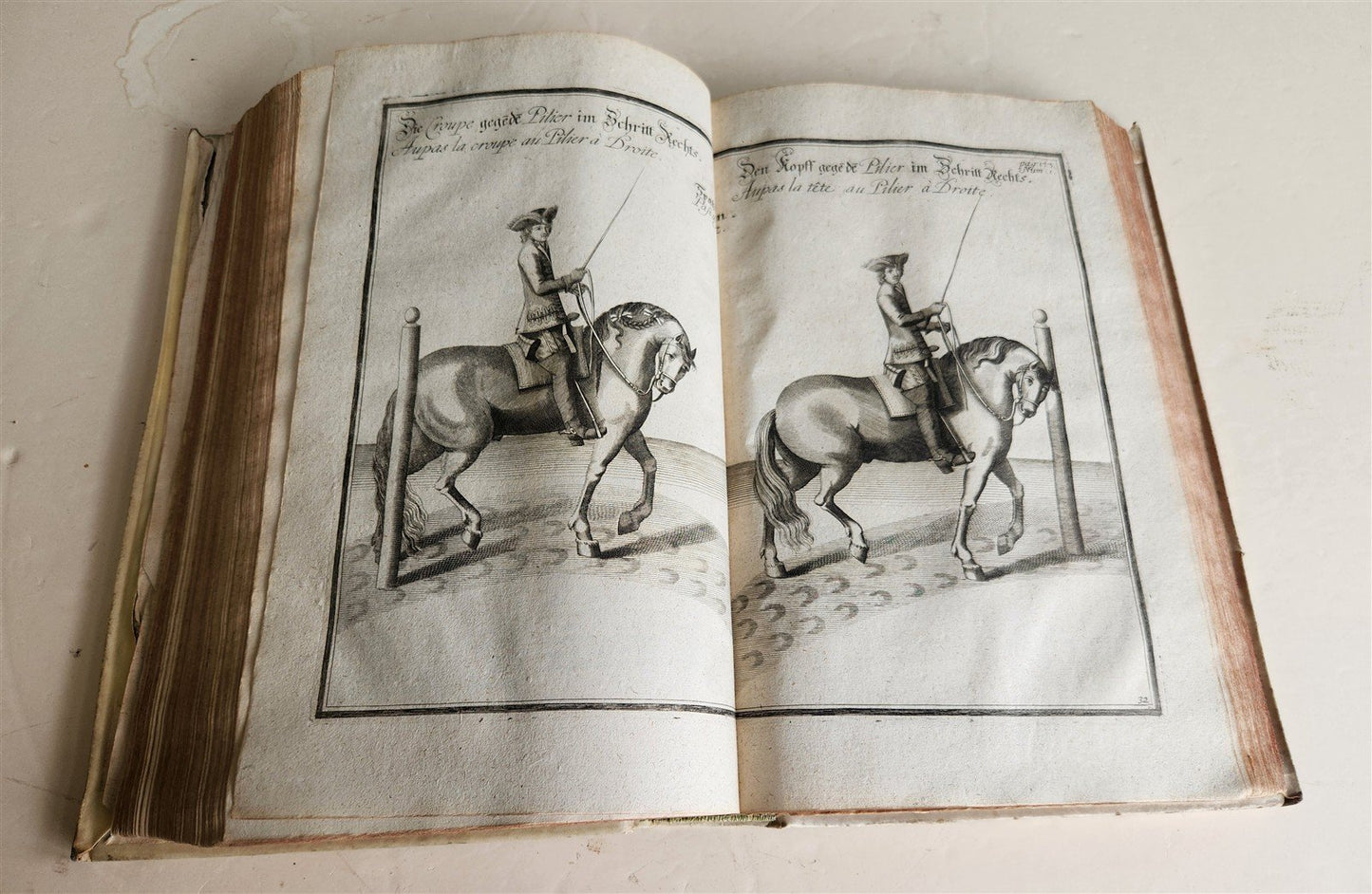 1700 HORSE BOOK FULLY ILLUSTRATED antique RIDING SCHOOL FOLIO