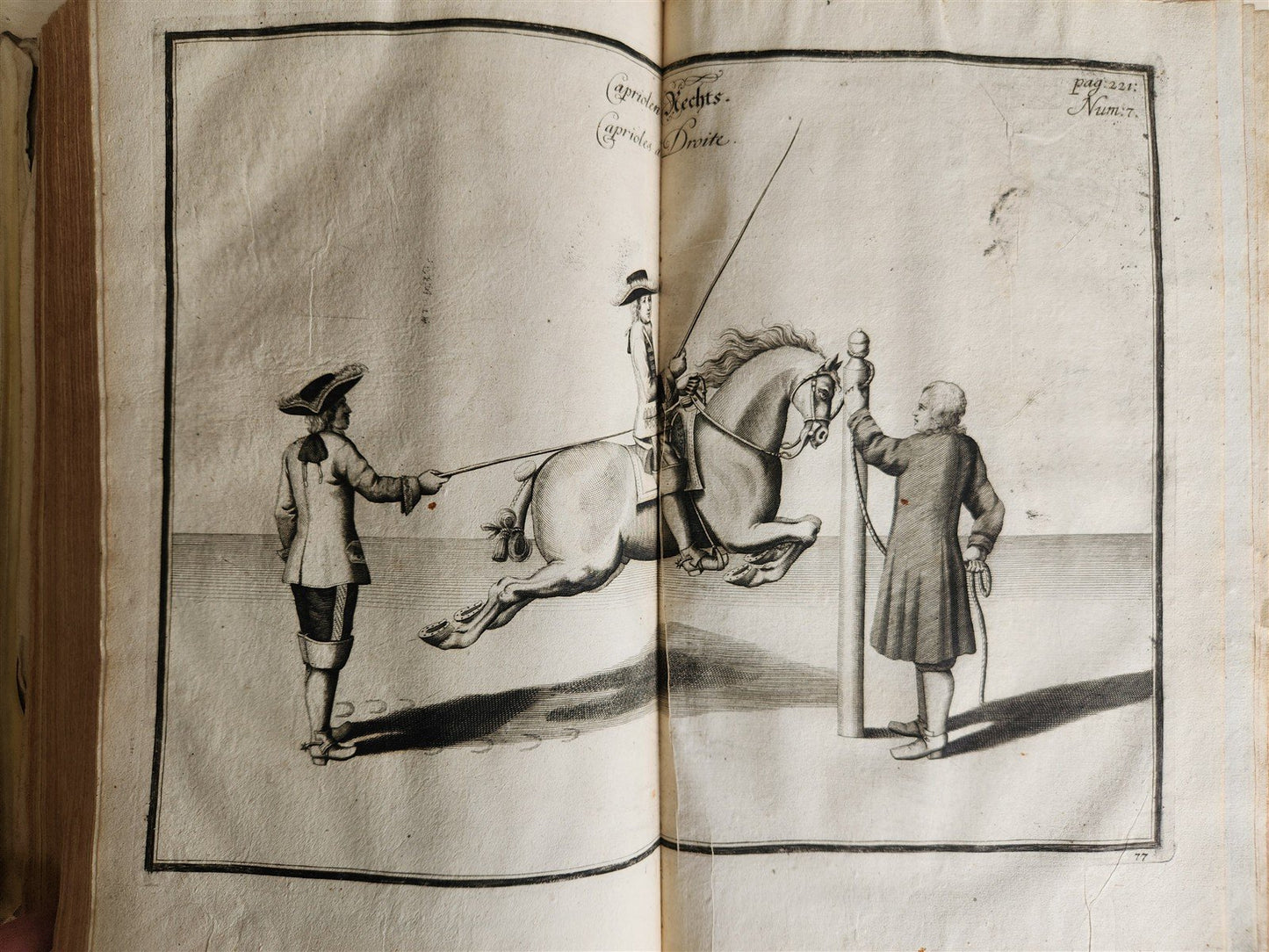 1700 HORSE BOOK FULLY ILLUSTRATED antique RIDING SCHOOL FOLIO