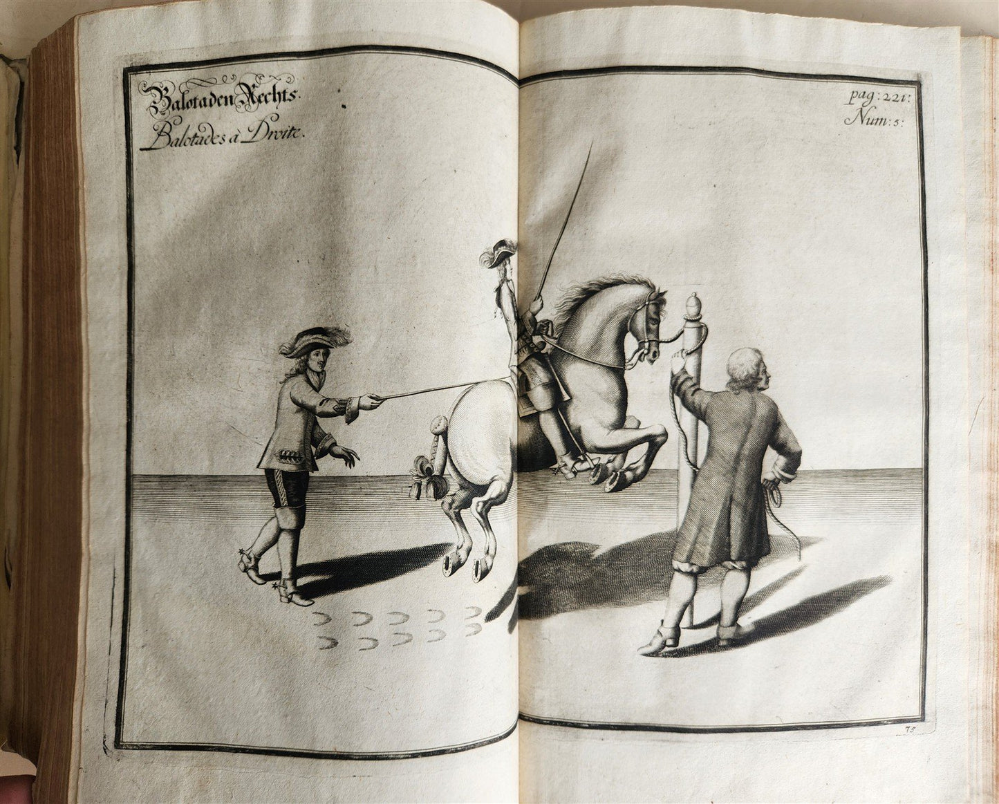 1700 HORSE BOOK FULLY ILLUSTRATED antique RIDING SCHOOL FOLIO