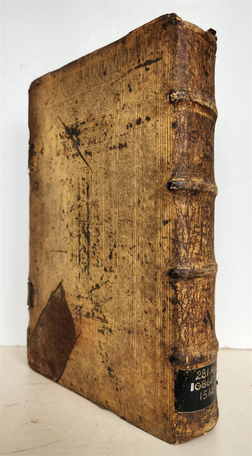 1562 PHILOSOPHY by Gregory of Nyssa antique PIGSKIN BOUND 16th CENTURY FOLIO