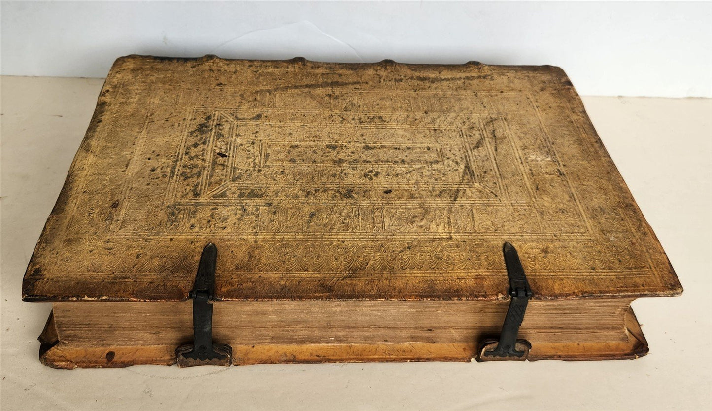 1562 PHILOSOPHY by Gregory of Nyssa antique PIGSKIN BOUND 16th CENTURY FOLIO