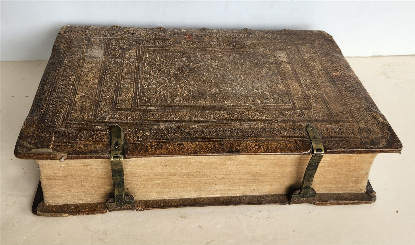 1569 FLAVIUS JOSEPHUS ILLUSTRATED JEWISH HISTORY antique PIGSKIN FOLIO JUDAICA