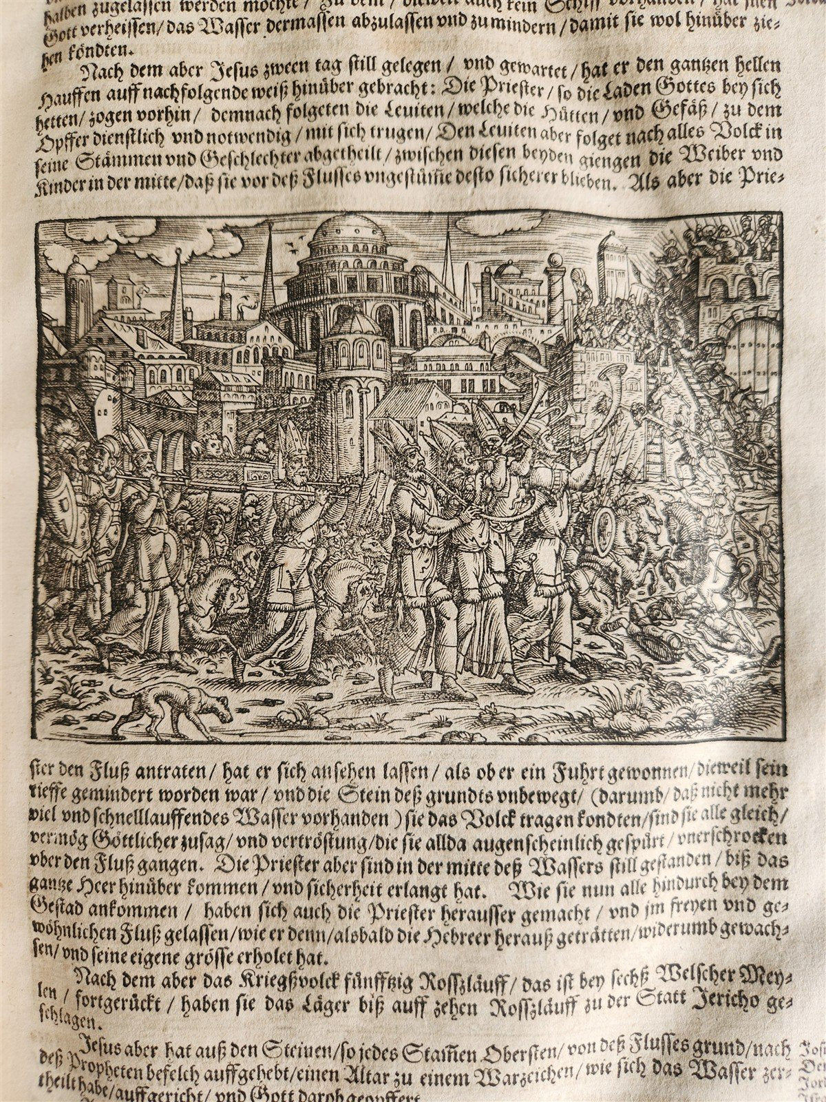 1569 FLAVIUS JOSEPHUS ILLUSTRATED JEWISH HISTORY antique PIGSKIN FOLIO JUDAICA