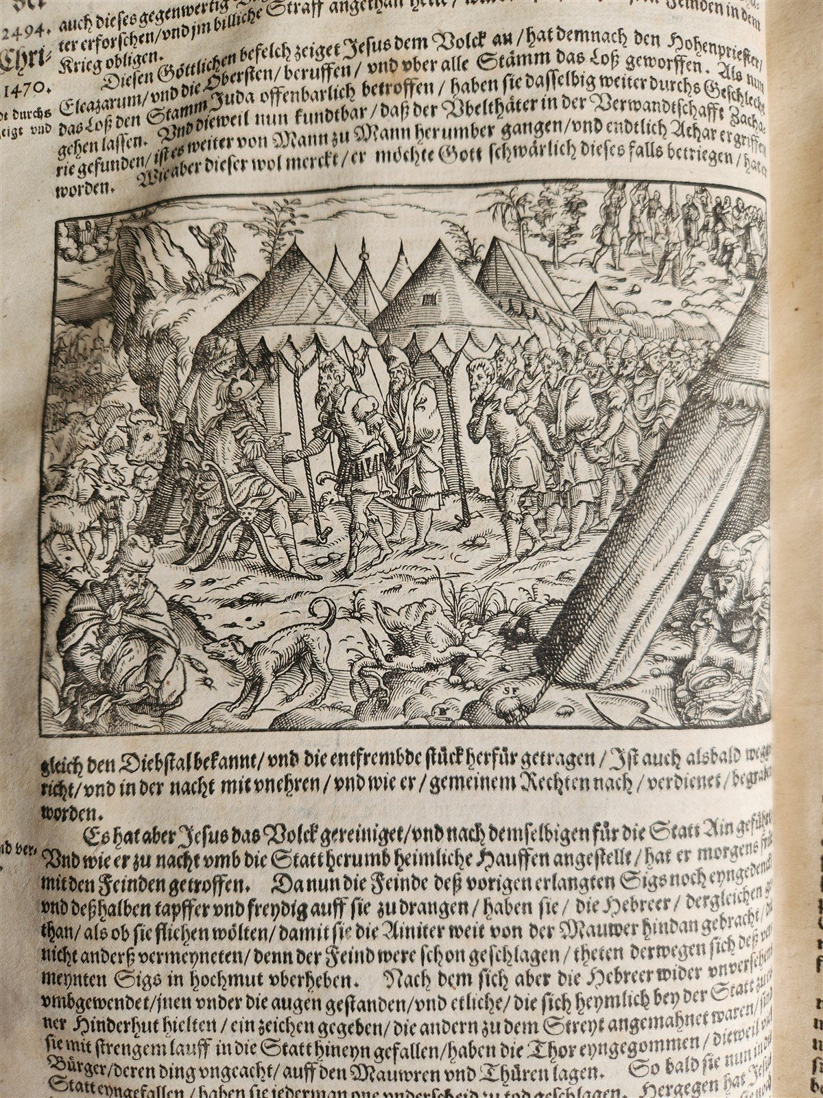 1569 FLAVIUS JOSEPHUS ILLUSTRATED JEWISH HISTORY antique PIGSKIN FOLIO JUDAICA