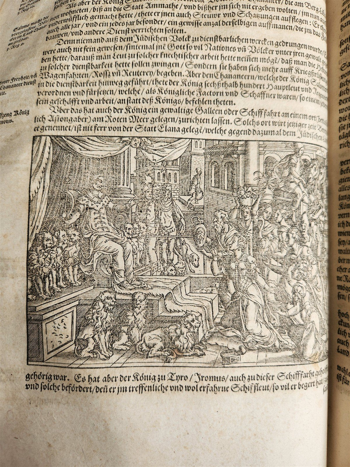 1569 FLAVIUS JOSEPHUS ILLUSTRATED JEWISH HISTORY antique PIGSKIN FOLIO JUDAICA
