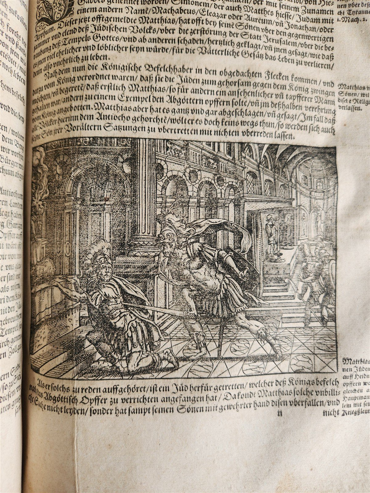 1569 FLAVIUS JOSEPHUS ILLUSTRATED JEWISH HISTORY antique PIGSKIN FOLIO JUDAICA