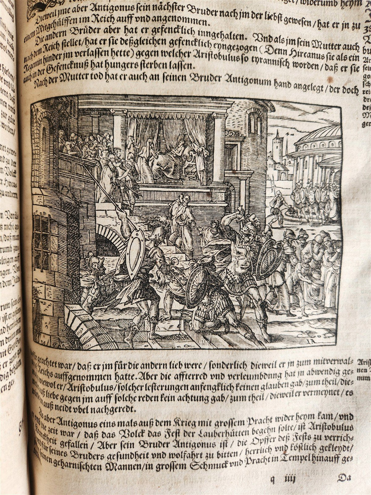 1569 FLAVIUS JOSEPHUS ILLUSTRATED JEWISH HISTORY antique PIGSKIN FOLIO JUDAICA