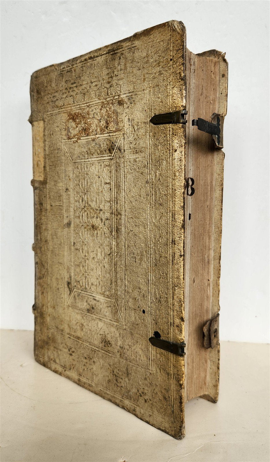 1569 CONFESSIONS of ST.AUGUSTINE by Jerónimo Torres antique PIGSKIN BOUND FOLIO