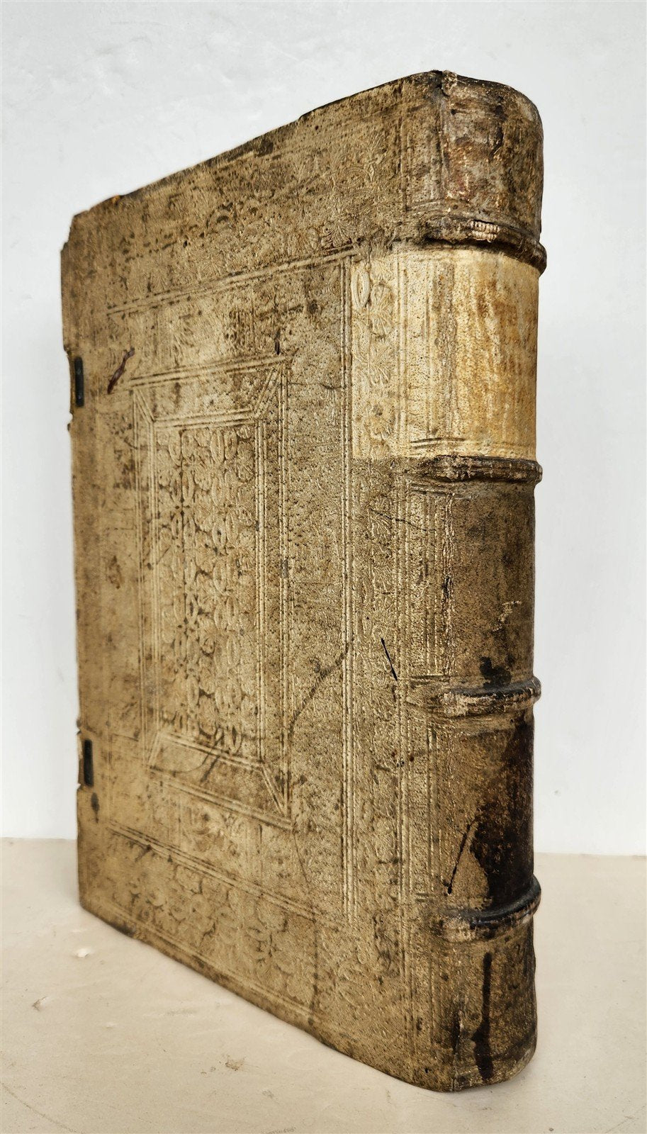 1569 CONFESSIONS of ST.AUGUSTINE by Jerónimo Torres antique PIGSKIN BOUND FOLIO