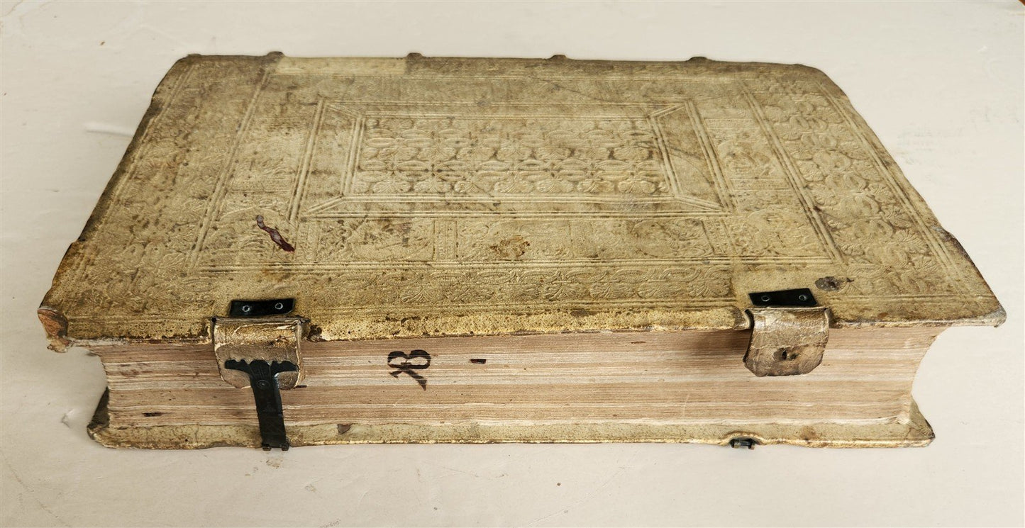 1569 CONFESSIONS of ST.AUGUSTINE by Jerónimo Torres antique PIGSKIN BOUND FOLIO