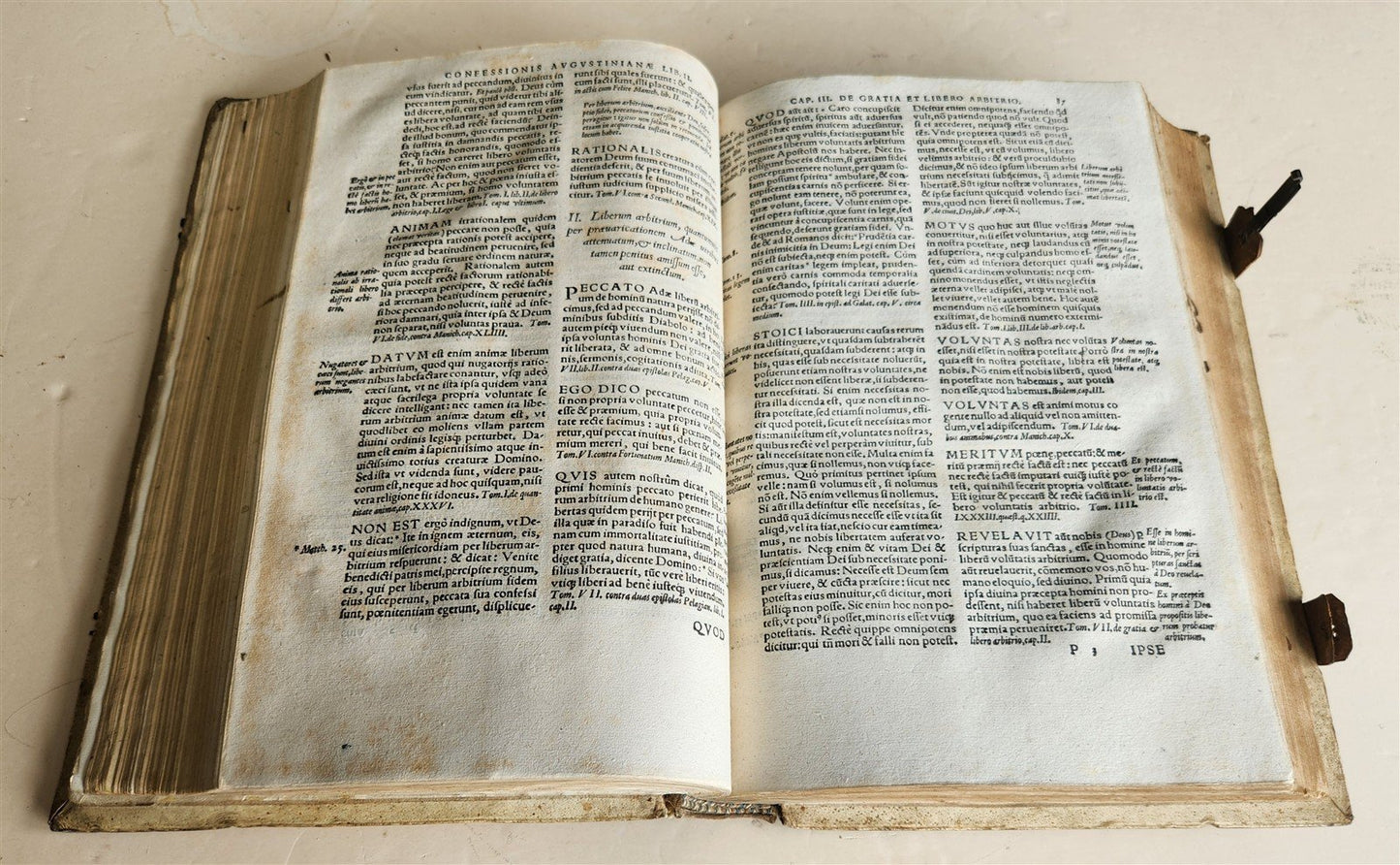 1569 CONFESSIONS of ST.AUGUSTINE by Jerónimo Torres antique PIGSKIN BOUND FOLIO