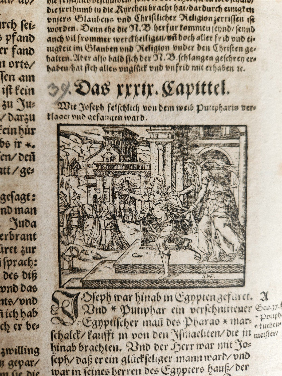1597 BIBLE in GERMAN ILLUSTRATED by Bocksberger & J. Amman antique PIGSKIN FOLIO