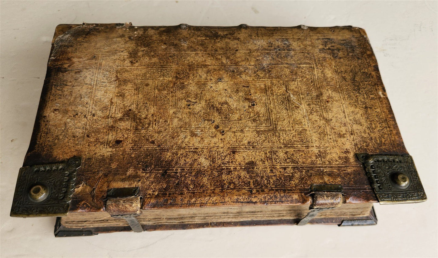 1597 BIBLE in GERMAN ILLUSTRATED by Bocksberger & J. Amman antique PIGSKIN FOLIO