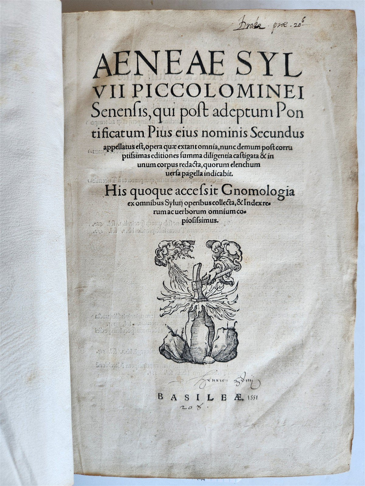 1551 PICCOLOMINI Opera quae extant omnia ILLUSTARTED w/ MAPS antique 16th CENT.